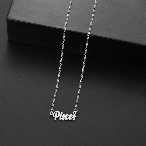 PVD Coated 18K Gold Real Plated Letter Constellation 201 Stainless Steel Basic Simple Style Commute Waterproof Non Tarnish Pendant Necklace