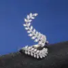 Wholesale New Ladies Zircon Ring Silver-plated Creative Plant Leaves Ring Copper Jewelry
