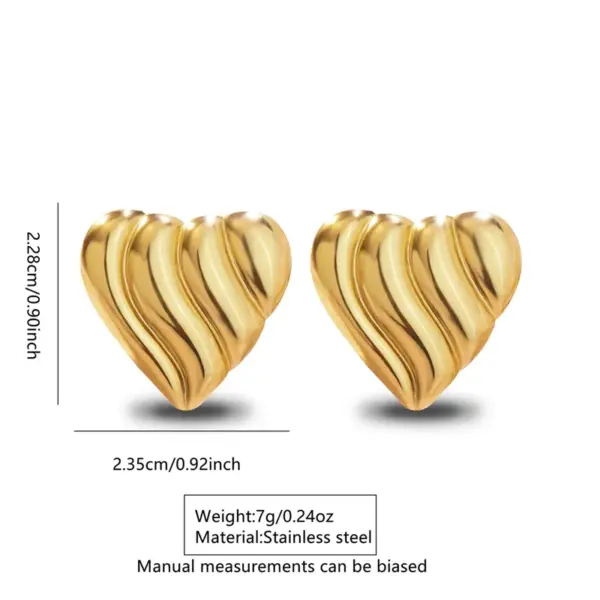 201 Stainless Steel 304 Stainless Steel Geometric Heart Shape Flower Electroplating Stone-Free Imitation Gold Simple Style Classic Style Irregular Hollow Out Multicolor-Golden Yellow Ear Studs