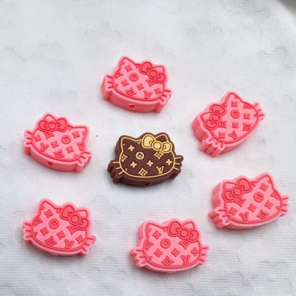 Wholesale 10pcs/pack Cute kitten silicone cartoon beads