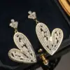 1 Pair Sweet Heart Shape Flower Butterfly Inlay Imitation Pearl Alloy Rhinestones Earrings