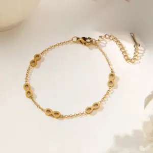 【XKB2008】Number 8 Bracelet / Gold