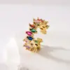Wholesale Fashion Geometric Copper Gold Plated Zircon Open Ring 1 Piece