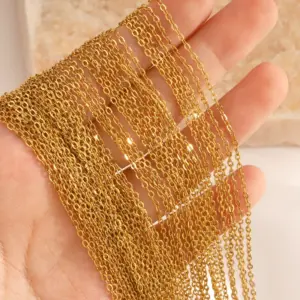 Wholesale Ion Plating (IP) 18K Gold Plated Chain 304 Stainless Steel Simple Style Waterproof Non Tarnish 304 Stainless Steel Necklace
