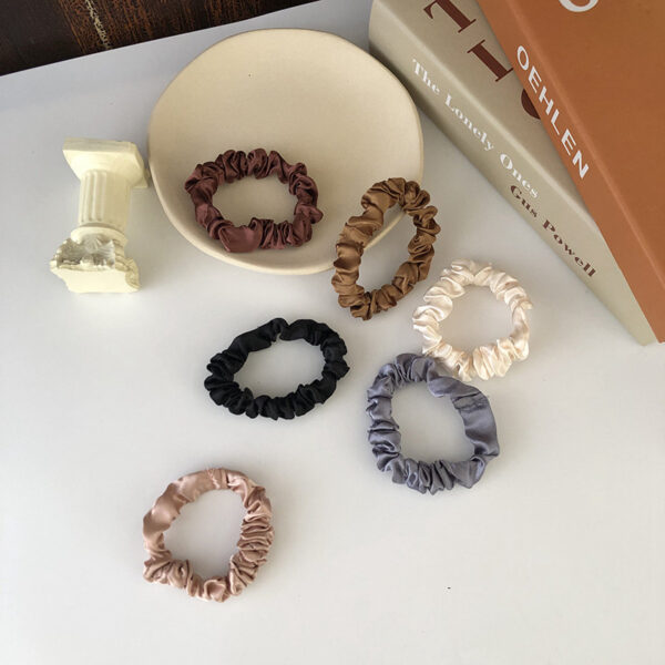 Wholesale Amazon Hair Rings 6 Pack Silk Satin Small French Retro ins Large Intestine Hair Rings Women's Fabric