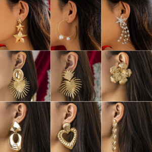 Wholesale Personalized business cool style heart-shaped burr earrings