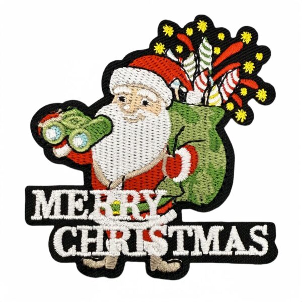 Wholesale Holiday cartoon Santa Claus embroidered fabric patches, in stock, clothing decoration ironing patches, computer embroidery adhesive backing.