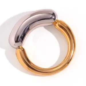 Casting Creative Thick Thread Smile Ring-Double Color-No.7
