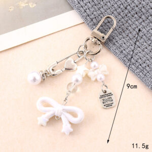 K4612 bow letter tag pendant white / Small pendant