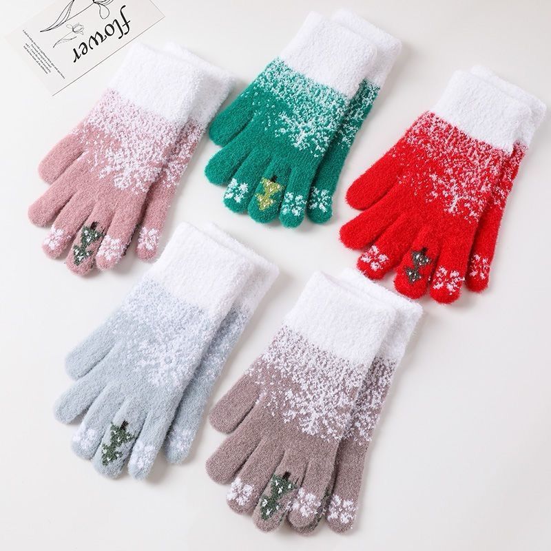 Wholesale Knitted gloves, winter fce-lined, thickened, cold-proof wool gloves