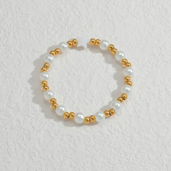 PVD Coated Real Gold Plated 18K Gold Geometric 304 Stainless Steel Elegant Cute Streetwear Waterproof Non Tarnish 304 Stainless Steel Bracelets