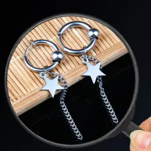 Wholesale Fashion Star Stainless Steel Dangling Earrings Plating Stainless Steel Earrings 1 Piece