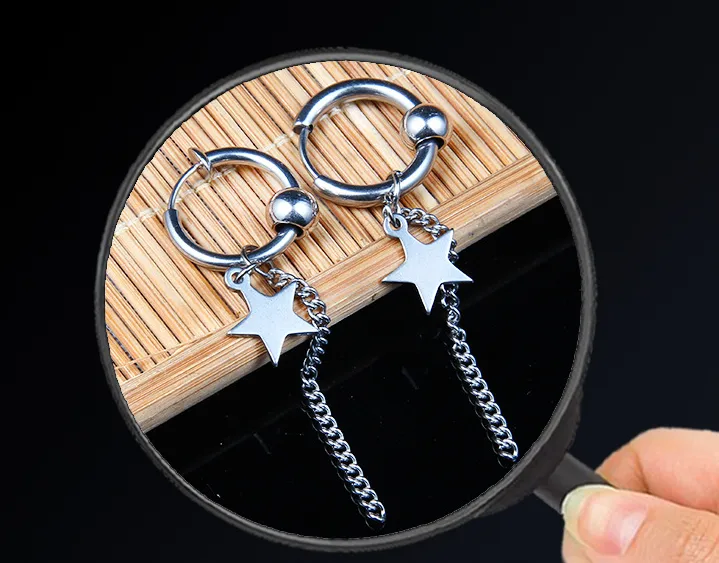 Wholesale Fashion Star Stainless Steel Dangling Earrings Plating Stainless Steel Earrings 1 Piece