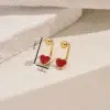 Wholesale 1 Pair Sweet Simple Style Heart Shape Enamel 201 Stainless Steel Ear Studs