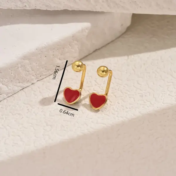 Wholesale 1 Pair Sweet Simple Style Heart Shape Enamel 201 Stainless Steel Ear Studs