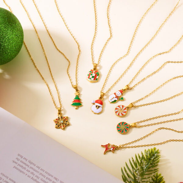 Wholesale Christmas Dopamine Colored Necklace