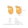 304 Stainless Steel Solid Color PVD Coated 18K Gold Plated Real Gold Plated 18K Gold Simple Style Waterproof Non Tarnish Plating Gold Sier Ear Studs