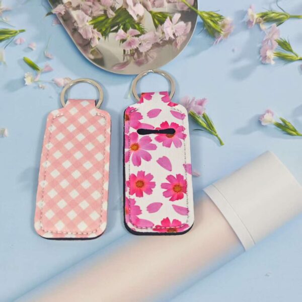 Wholesale Printed sunflower women's lipstick bag keychain