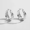 304 Stainless Steel Solid Color Plating Retro Hoop Earrings For Women'S