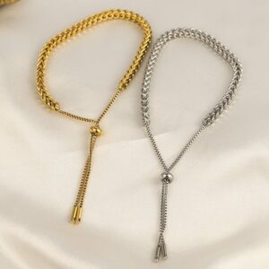 Wholesale Simple Style Solid Color Titanium Steel Braid Bracelets
