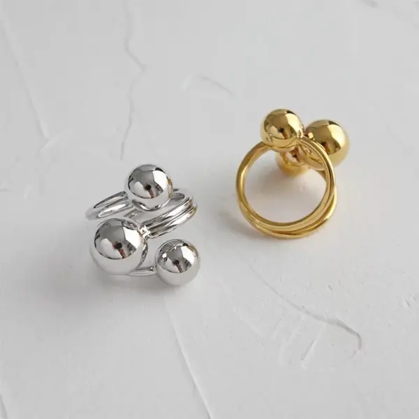 Wholesale Retro Geometric Copper Plating Open Rings