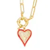 Wholesale Fashion Heart Copper 18k Gold Plated Necklace In Bulk