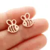 Wholesale PVD Coated 18K Gold Real Gold Plated Animal 304 Stainless Steel Cute Sweet Waterproof Non Tarnish Ear Studs