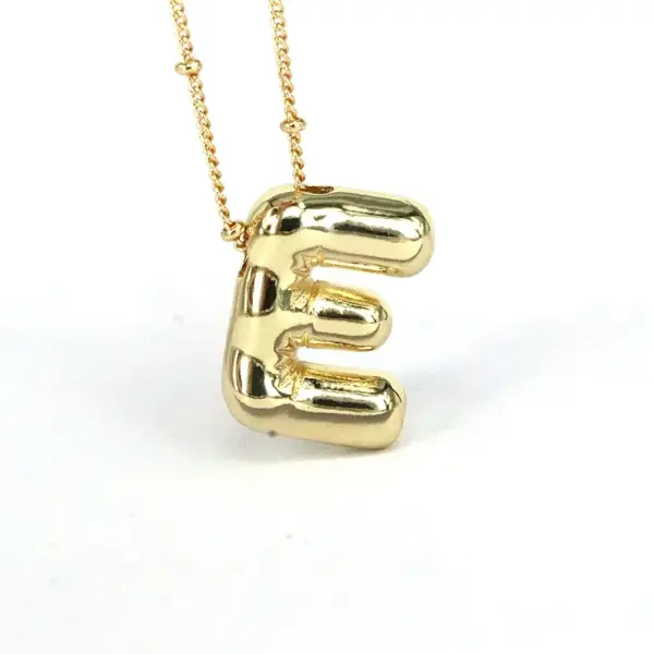 Wholesale Simple Style Classic Style Letter Copper 18k Gold Plated Pendant Necklace In Bulk