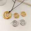 Wholesale PVD Coated 18K Gold Plated Real Gold Plated Geometric 304 Stainless Steel Casual Simple Style Waterproof Non Tarnish Earrings Necklace