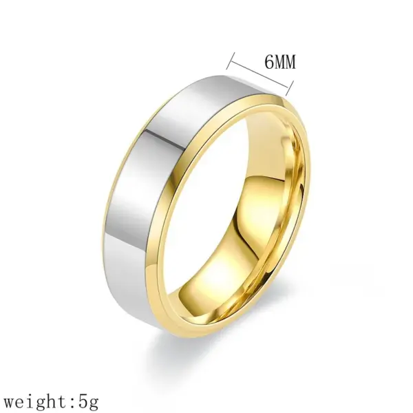 Wholesale PVD Coated Real Gold Plated 18K Gold Color Block Stainless Steel Simple Style Waterproof Non Tarnish Rings