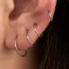 Wholesale 316 Stainless Steel Round IG Style Hoop Earrings For Women's