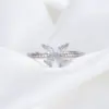 Wholesale Simple Style Butterfly Copper Inlay Zircon Open Ring