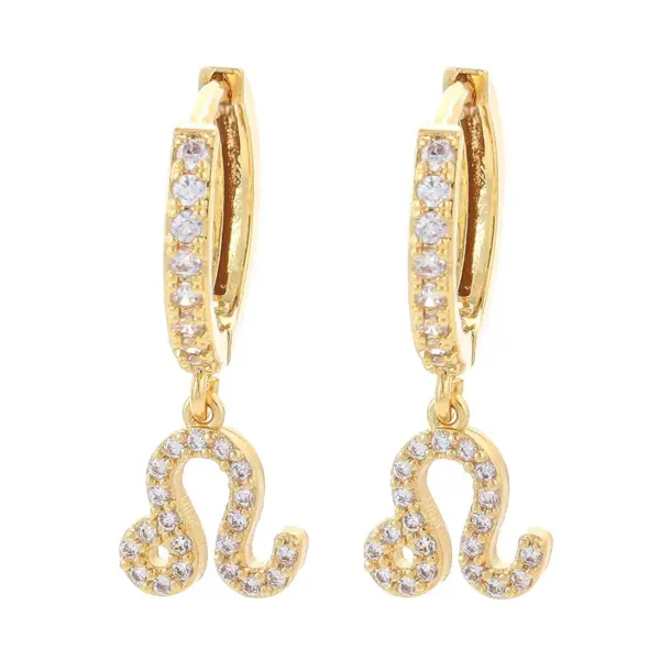 Wholesale Simple Twelve Constellations Copper Earrings