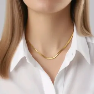 X044-40+5 Blade Chain-Necklace- / Gold