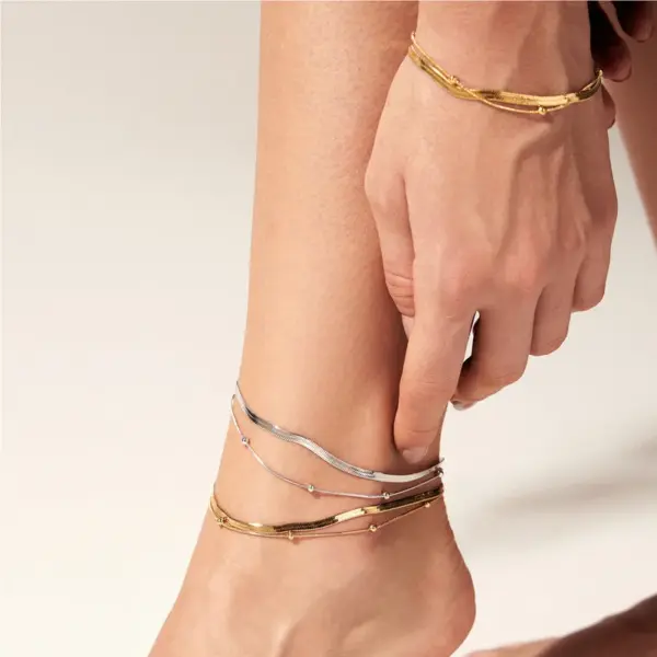 PVD Coated Real Gold Plated 16K Gold White Gold Plated Gold Plating Solid Color 304 Stainless Steel Titanium Steel Retro Waterproof Non Tarnish Bracelets Necklace