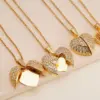 Wholesale Jewelry IG Style Heart Shape Copper Zircon Plating Inlay Pendant Necklace Cable Chain