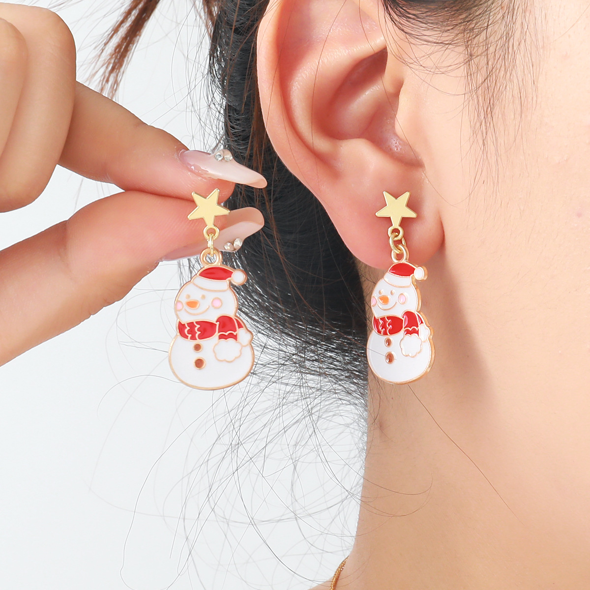 Wholesale Christmas earrings, snowman simple earrings