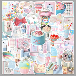 Wholesale 52pcs blue pink graffiti stickers