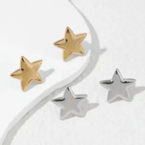 Wholesale PVD Coated 18K Gold Plated Star Stainless Steel IG Style Artistic Waterproof Non Tarnish Ear Studs