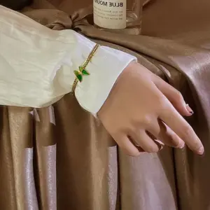 Jye2047 Bracelet Golden Green Butterfly