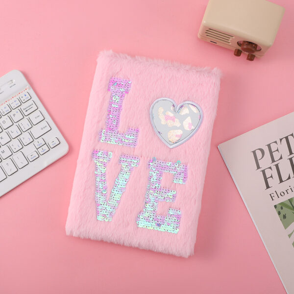 Wholesale Sequin Cartoon Colored Plush Notebook