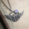 Wholesale Bohemian Retro Style Owl Inlaid Resin Stone Alloy Necklace