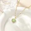 Wholesale Jewelry Simple Style Classic Style Heart Shape Copper Rhinestones K Gold Plated Vacuum Plating Inlay Stupid Chain Pendant Necklace