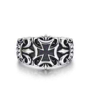 TJ-486 cross vintage ring / Adjustable opening