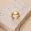 Wholesale PVD Coated Pentagram Heart Shape Butterfly 304 Stainless Steel Retro Waterproof Non Tarnish Open Ring