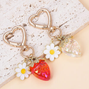 Wholesale Sunflower Strawberry Keychain