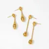 Wholesale PVD Coated Real Gold Plated 16K Gold White Gold Plated Gold Plating Water Droplets 304 Stainless Steel Casual Artistic Waterproof Non Tarnish Drop Earrings