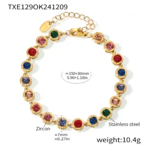 Txe129-Gold Color Zircon Bracelet