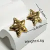 Wholesale 304 Stainless Steel Star Electroplating Golden Plated Elegant Commute Waterproof Non Tarnish Gold Silver Ear Studs