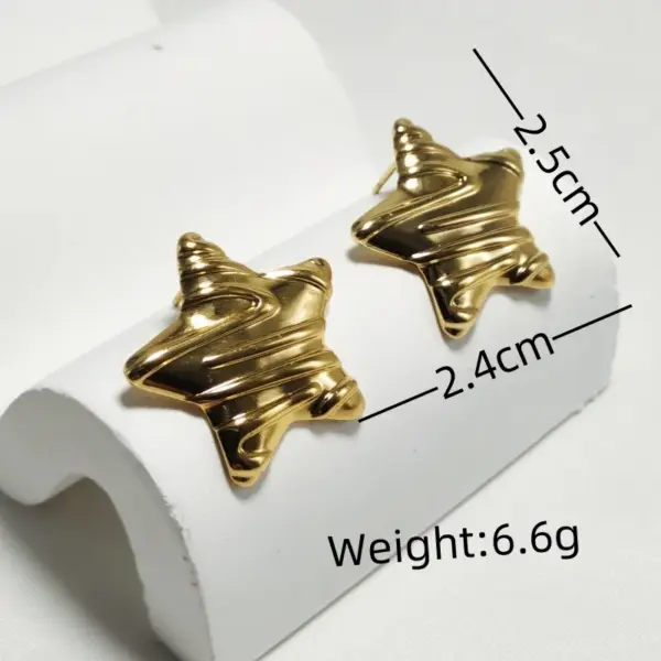 Wholesale 304 Stainless Steel Star Electroplating Golden Plated Elegant Commute Waterproof Non Tarnish Gold Silver Ear Studs
